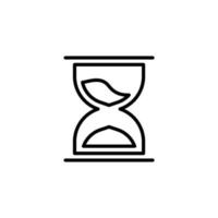 el signo vectorial del símbolo del reloj de arena está aislado en un fondo blanco. color de icono de reloj de arena editable. vector