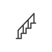 el signo vectorial del símbolo de la escalera está aislado en un fondo blanco. color de icono de escalera editable. vector