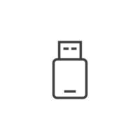 Vector sign of the usb symbol is isolated on a white background. usb icon color editable.