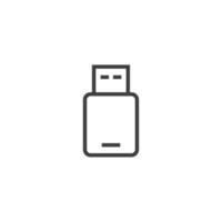 el signo vectorial del símbolo usb está aislado en un fondo blanco. color del icono usb editable. vector