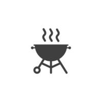 el signo vectorial del símbolo de la parrilla de barbacoa está aislado en un fondo blanco. color de icono de parrilla de barbacoa editable. vector