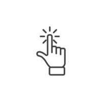 Vector sign of the touch symbol is isolated on a white background. touch icon color editable.