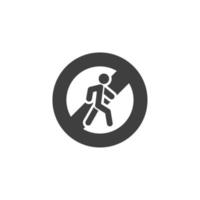 Vector sign of the walk symbol is isolated on a white background. walk icon color editable.