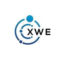 diseño de logotipo de tecnología de letra xwe sobre fondo blanco. xwe letras iniciales creativas concepto de logotipo. diseño de letras xwe. vector