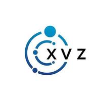 XVZ letter technology logo design on white background. XVZ creative initials letter IT logo concept. XVZ letter design. vector