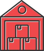 Warehouse Filled Icon vector
