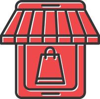 Mobile Store Filled Icon vector