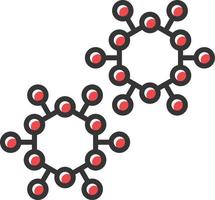 Molecule Structure Filled Icon vector