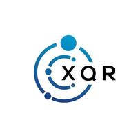 Diseño de logotipo de tecnología de letras xqr sobre fondo blanco. xqr letras iniciales creativas concepto de logotipo. diseño de letras xqr. vector