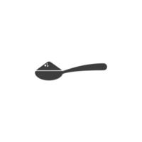 el signo vectorial de la cuchara con símbolo de azúcar está aislado en un fondo blanco. cuchara con color de icono de azúcar editable. vector