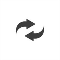 Vector sign of the rotation symbol is isolated on a white background. rotation icon color editable.