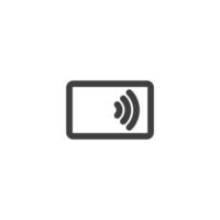Vector sign of the Contactless payment credit card symbol is isolated on a white background. Contactless payment credit card icon color editable.
