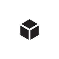 Vector sign of the Cube symbol is isolated on a white background. Cube icon color editable.