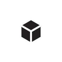 Vector sign of the Cube symbol is isolated on a white background. Cube icon color editable.