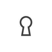 Vector sign of the Black key hole symbol is isolated on a white background. Black key hole icon color editable.