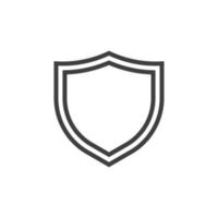 Vector sign of the shield symbol is isolated on a white background. shield icon color editable.