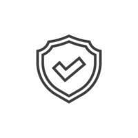 Vector sign of the shield symbol is isolated on a white background. shield icon color editable.