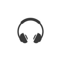 Vector sign of the Headphones symbol is isolated on a white background. Headphones icon color editable.