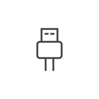 el signo vectorial del símbolo usb está aislado en un fondo blanco. color del icono usb editable. vector