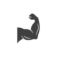 el signo vectorial del símbolo muscular está aislado en un fondo blanco. color del icono del músculo editable. vector