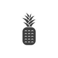 el signo vectorial del símbolo de la piña está aislado en un fondo blanco. color de icono de piña editable. vector