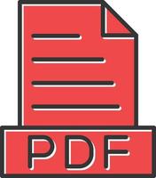 PDF Filled Icon vector