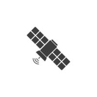 el signo vectorial del símbolo del satélite está aislado en un fondo blanco. color de icono de satélite editable. vector