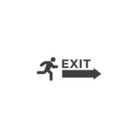 Vector sign of the Emergency exit symbol is isolated on a white background. Emergency exit icon color editable.