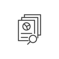 Vector sign of the Document like auditing symbol is isolated on a white background. Document like auditing icon color editable.