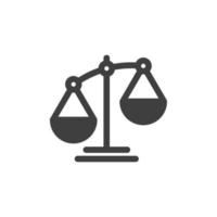 Vector sign of the Law scale symbol is isolated on a white background. Law scale icon color editable.