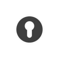 Vector sign of the Black key hole symbol is isolated on a white background. Black key hole icon color editable.