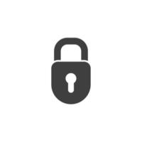 Vector sign of the lock symbol is isolated on a white background. lock icon color editable.