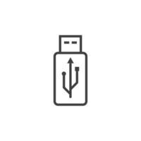 Vector sign of the usb symbol is isolated on a white background. usb icon color editable.