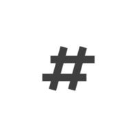 Vector sign of the Hashtag symbol is isolated on a white background. Hashtag icon color editable.