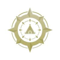 tent compass logo gradient design template icon element vector