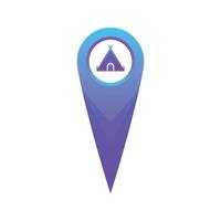 tent location logo gradient design template icon element vector