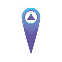 tent location logo gradient design template icon element vector