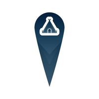 tent location logo gradient design template icon element vector