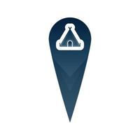 tent location logo gradient design template icon element vector