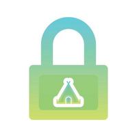 tent lock logo gradient design template icon element vector