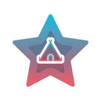 tent star logo gradient design template icon element vector
