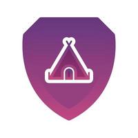 tent shield logo gradient design template icon element vector