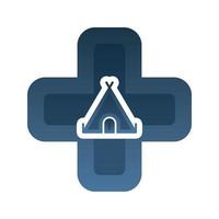 tent medical logo gradient design template icon element vector