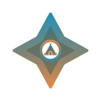 tent shuriken logo gradient design template icon element vector