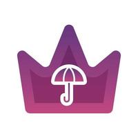 elemento de icono de plantilla de diseño de degradado de logotipo de corona de paraguas