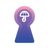 umbrella keyhole logo gradient design template icon element vector