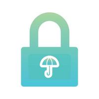 umbrella lock logo gradient design template icon element vector