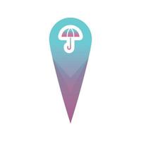 umbrella location logo gradient design template icon element vector