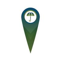 umbrella location logo gradient design template icon element vector
