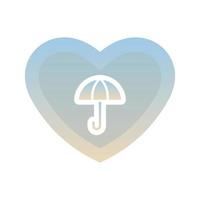 umbrella love logo gradient design template icon element vector